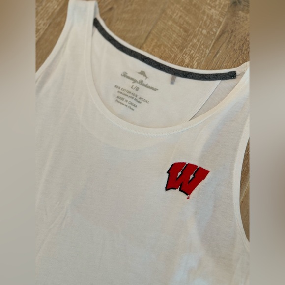 Women's Tommy Bahama White Wisconsin Badgers Floral Victory Dress Size L - Picture 2 of 9